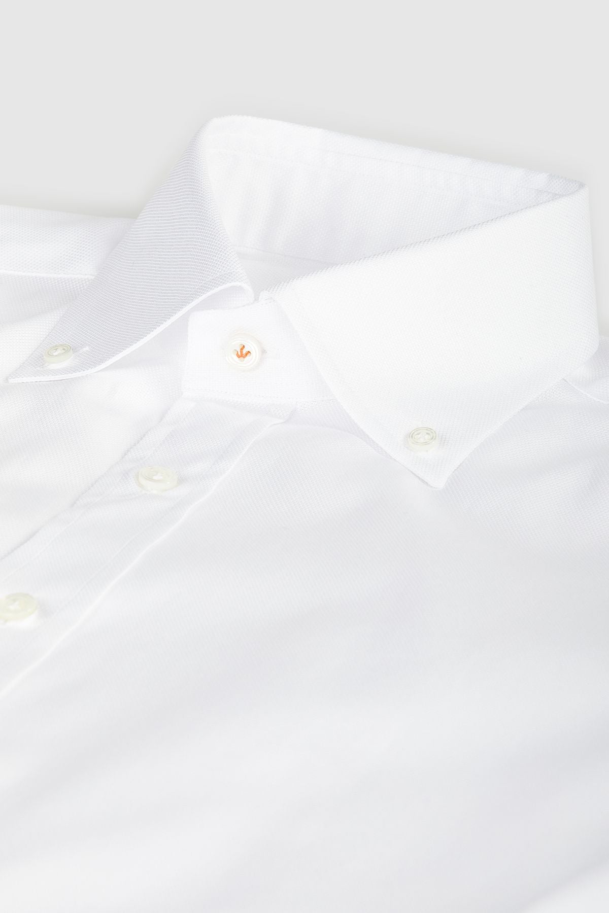 ROYAL OXFORD BOTTON-DOWN tasca destra con logo ricamato grigio perla