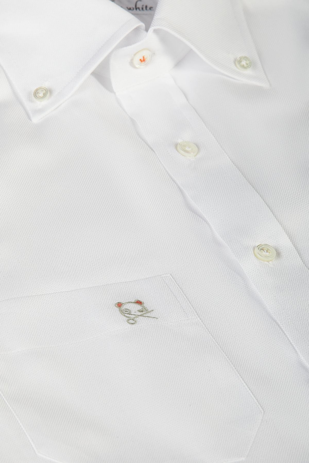 ROYAL OXFORD BOTTON-DOWN tasca destra con logo ricamato grigio perla