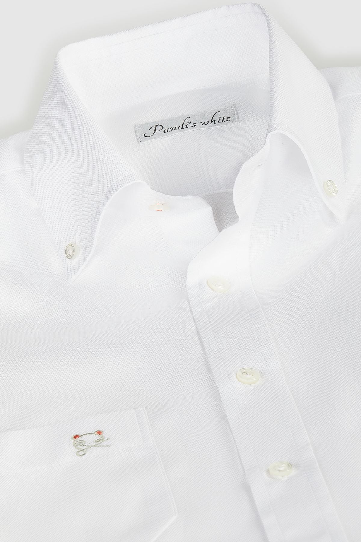 ROYAL OXFORD BOTTON-DOWN tasca destra con logo ricamato grigio perla