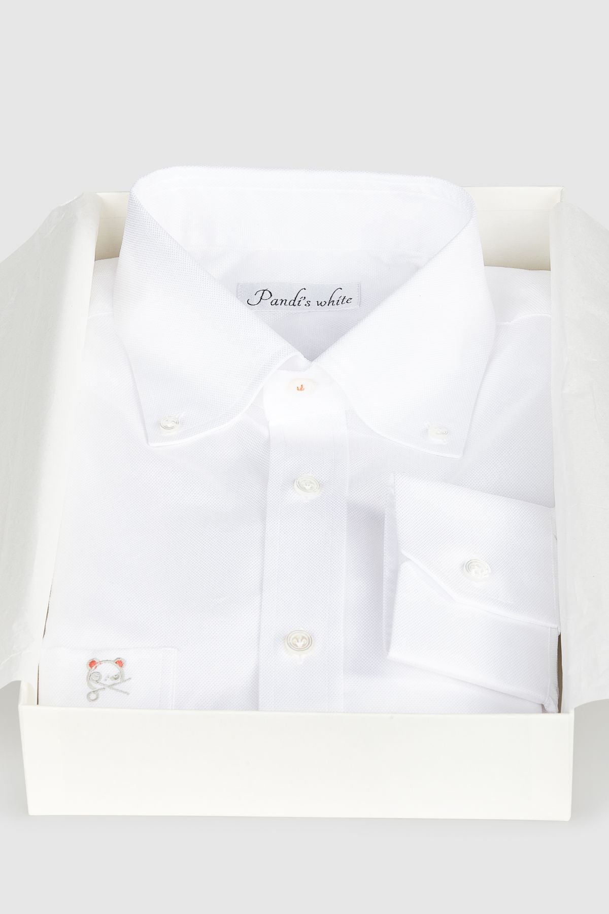 ROYAL OXFORD BOTTON-DOWN tasca destra con logo ricamato grigio perla