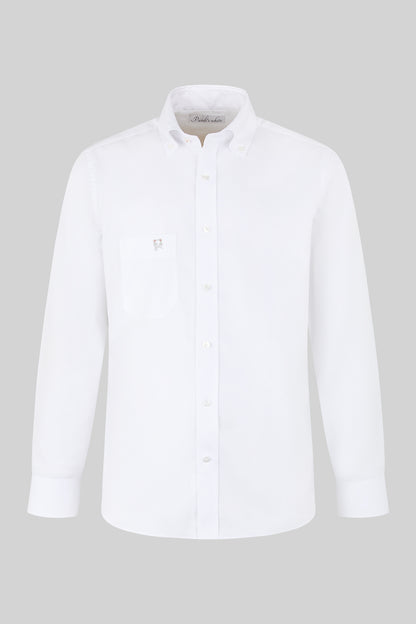 ROYAL OXFORD BOTTON-DOWN   tasca destra con logo ricamato grigio perla